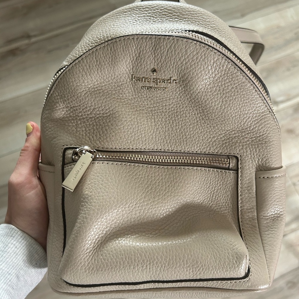 Kate Spade Cream Pebbled Leather Backpack